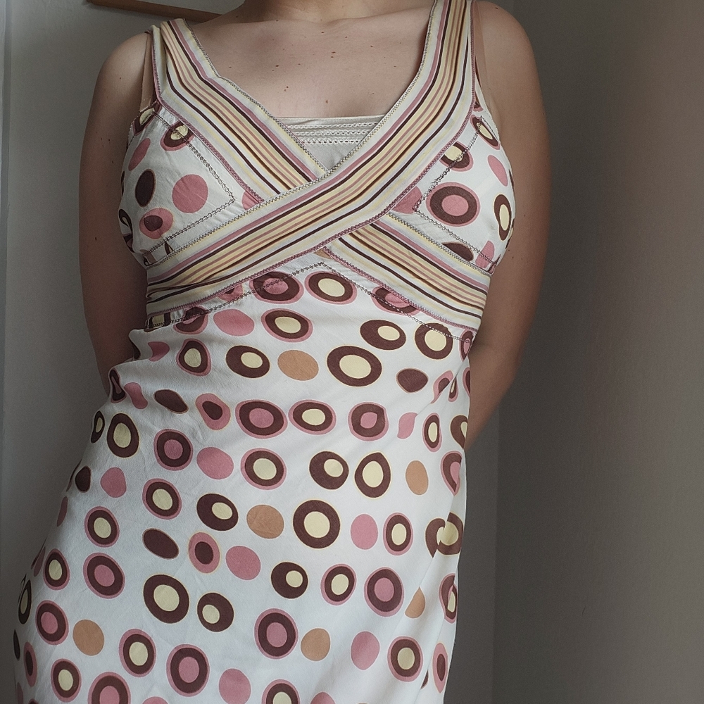Y2K Silk Polka Dot Midi Dress